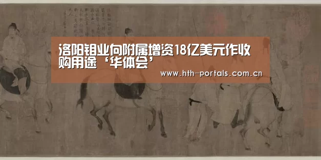 洛阳钼业向附属增资18亿美元作收购用途‘华体会’(图2) 洛阳钼业向附属增资18亿美元作收购用途‘华体会’(图2)